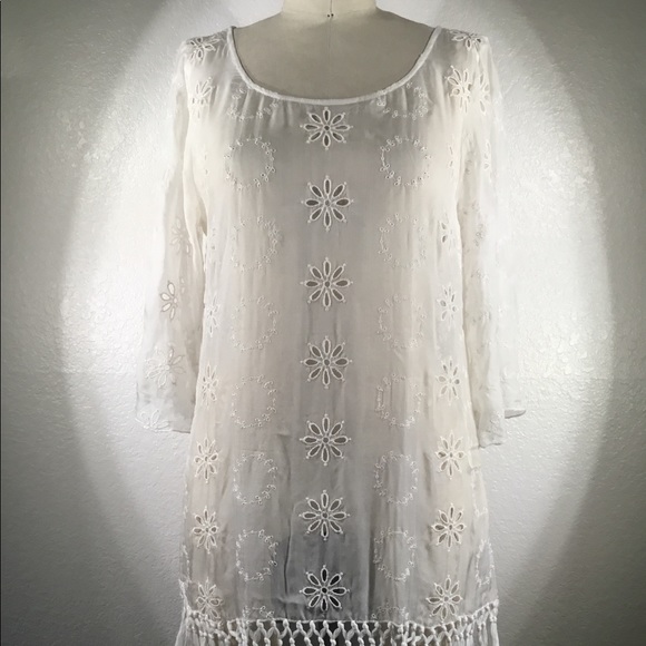 Johnny Was Tops - NWT 4LNL Johnny Was Eyelet Tunic Sz S